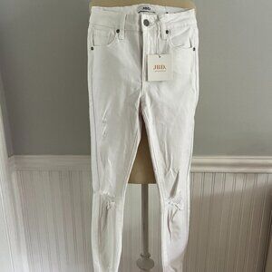 JBD White ripped skinny jeans